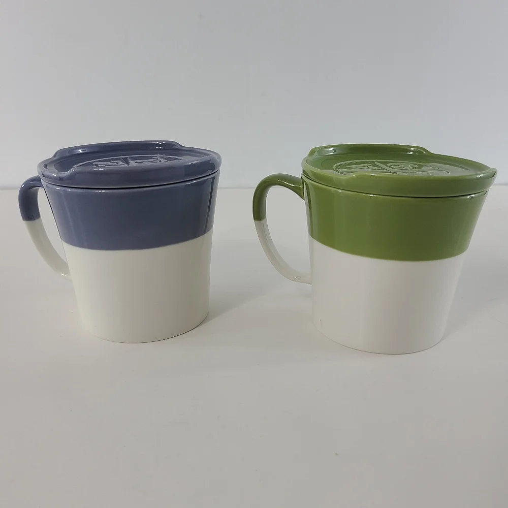 Starbucks x Tazo Tea Mug Passion Sentiment Purple Coffee Cup With Coaster Lid